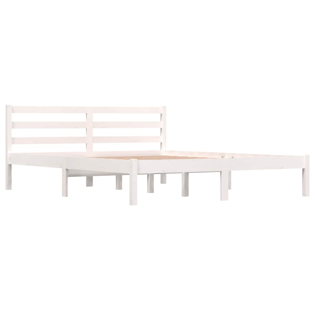 Vidaxl bedframe massief grenenhout wit 150x200 cm
