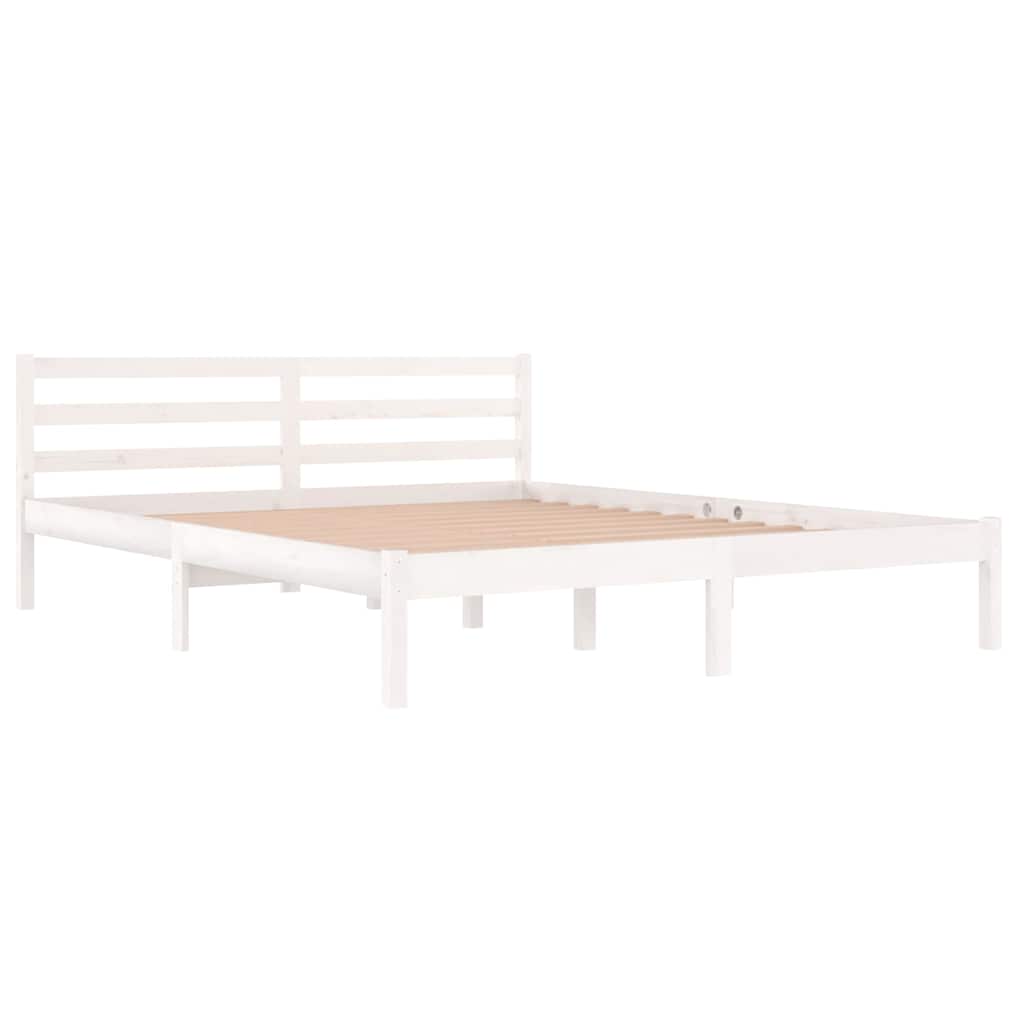 Vidaxl bedframe massief grenenhout wit 160x200 cm