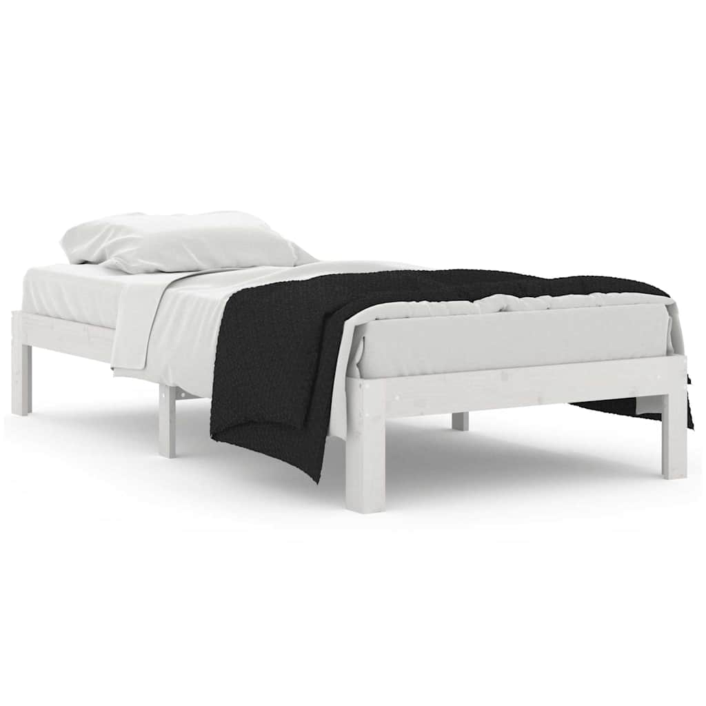 Vidaxl bedframe massief hout wit 90x190 cm