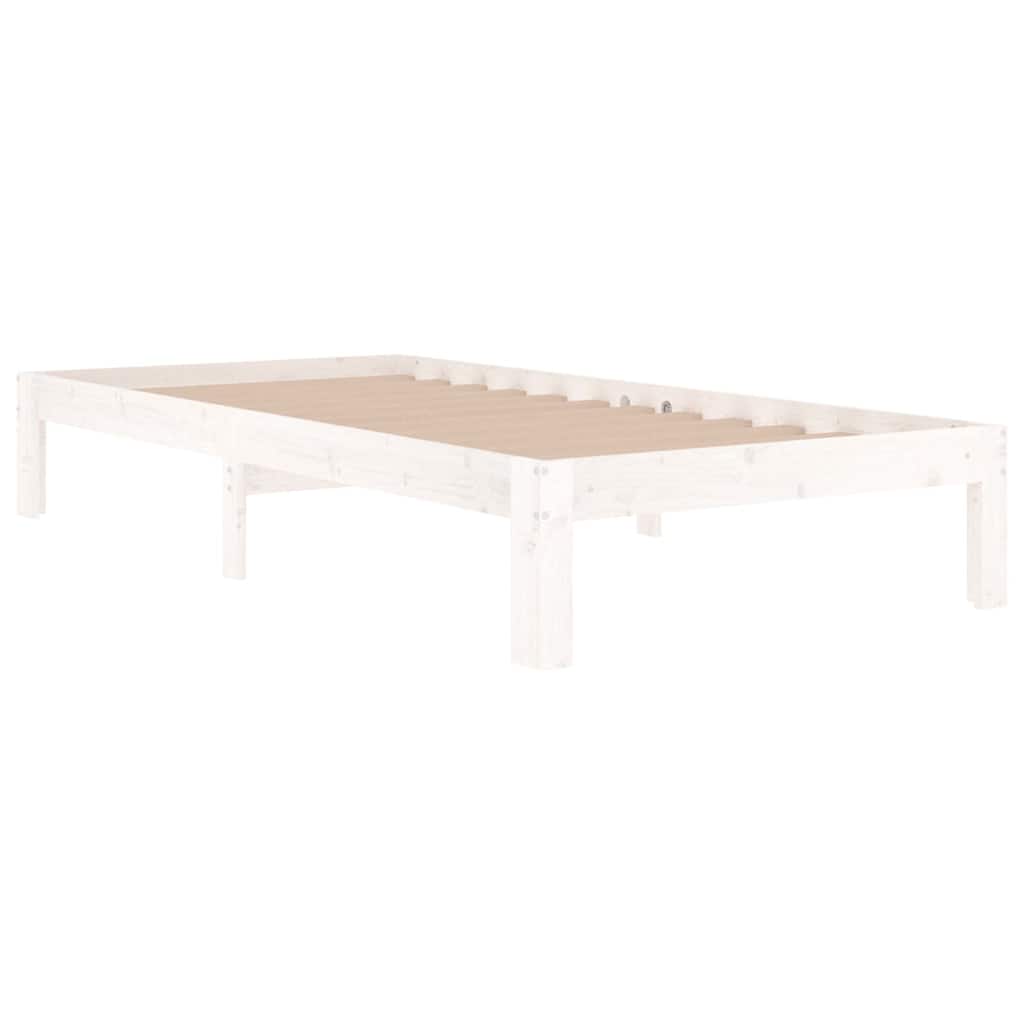 Vidaxl bedframe massief hout wit 90x190 cm