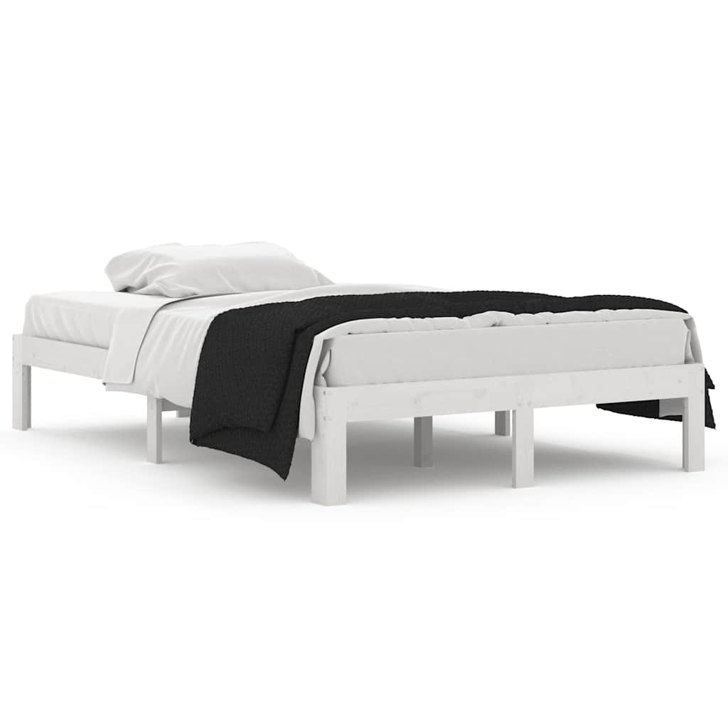 Vidaxl bedframe massief hout wit 120x190 cm