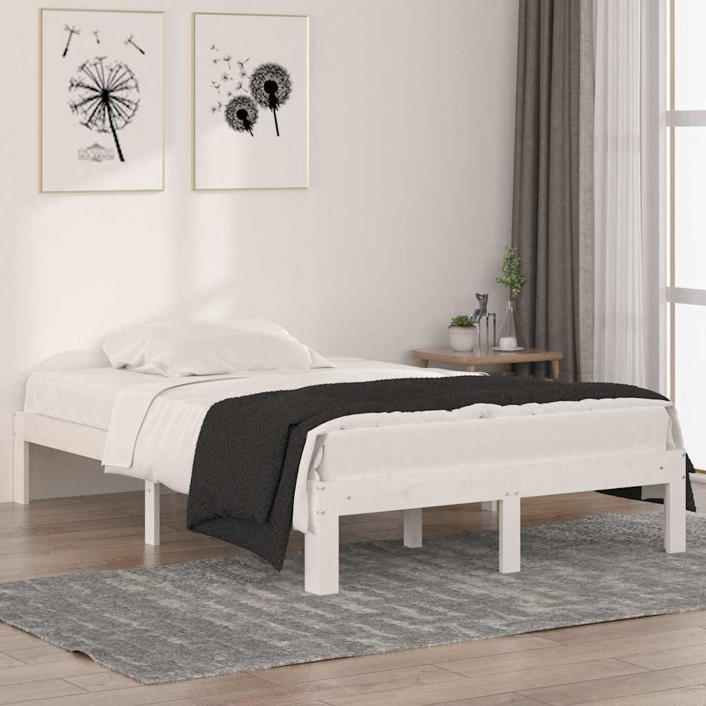 Vidaxl bedframe massief hout wit 120x190 cm