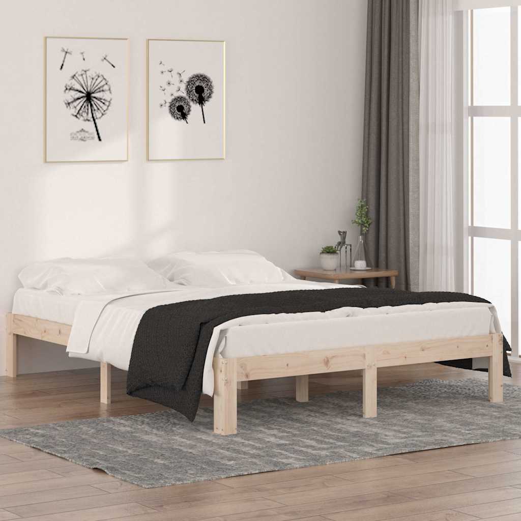 Vidaxl bedframe massief grenenhout 140x190 cm