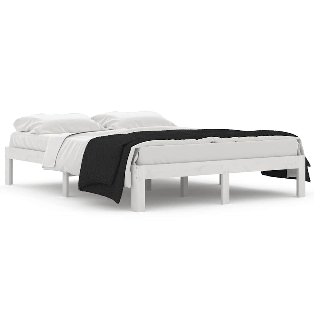 Vidaxl bedframe massief grenenhout wit 140x190 cm