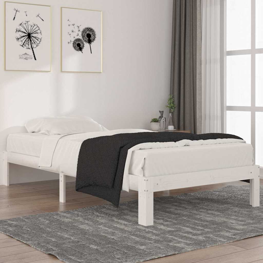 Vidaxl bedframe massief grenenhout wit 100x200 cm