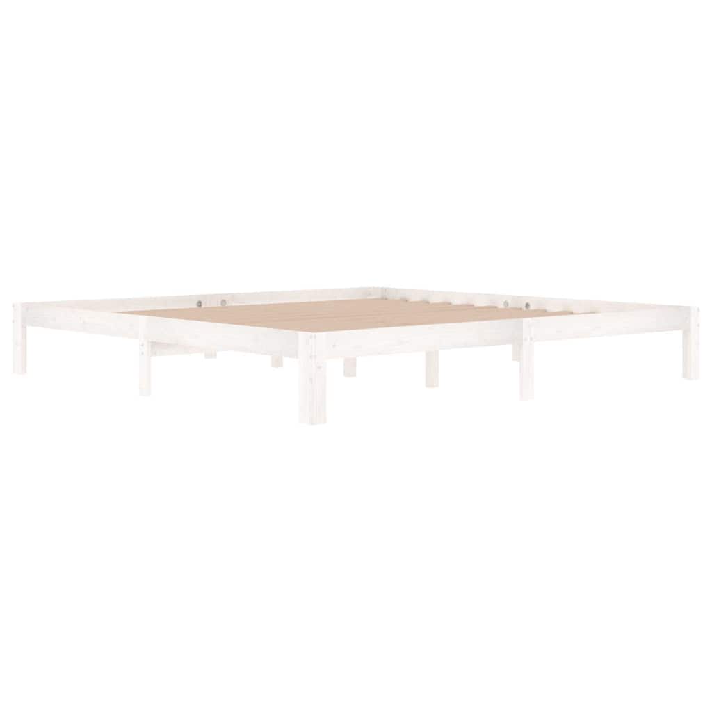 Vidaxl bedframe massief grenenhout wit 200x200 cm