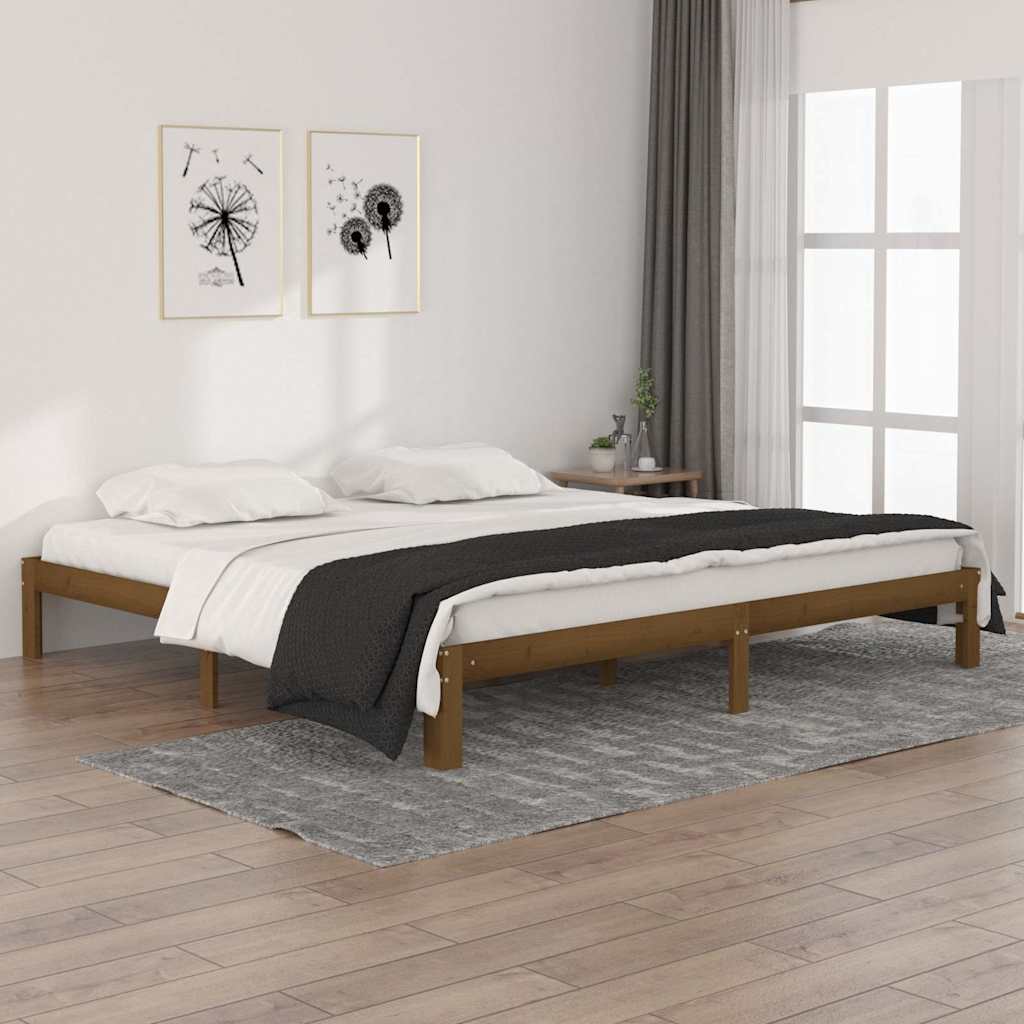 Vidaxl bedframe massief grenenhout honingbruin 200x200 cm