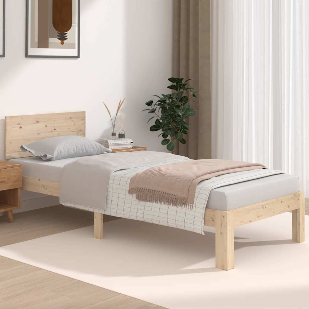 Vidaxl bedframe massief hout 75x190 cm
