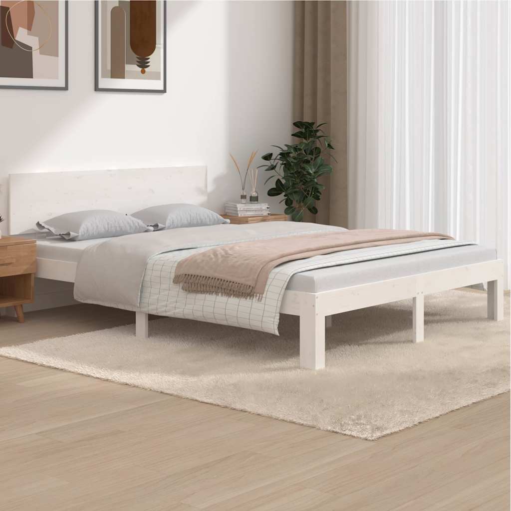 Vidaxl bedframe massief grenenhout wit 140x190 cm
