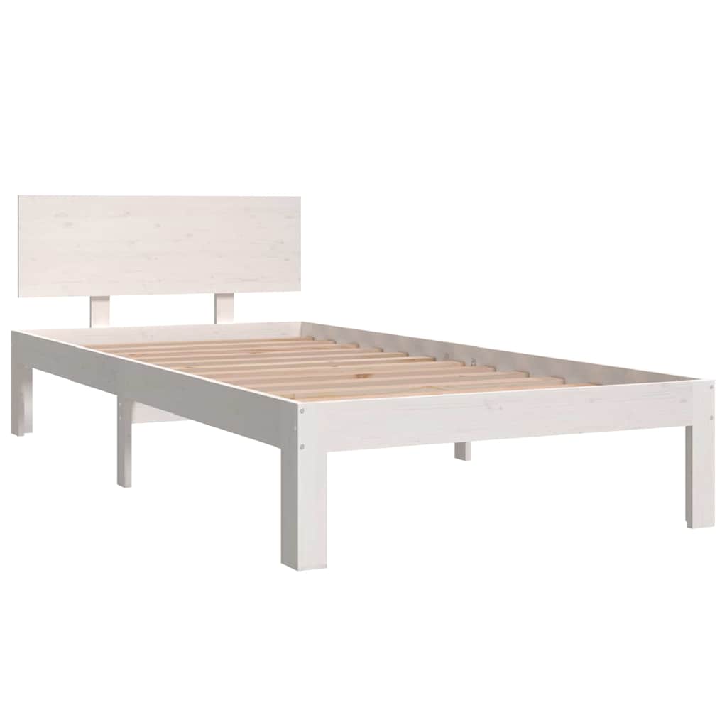 Vidaxl bedframe massief grenenhout wit 90x200 cm