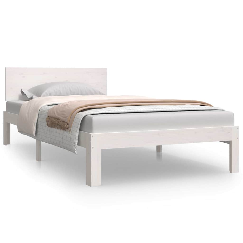 Vidaxl bedframe massief grenenhout wit 100x200 cm