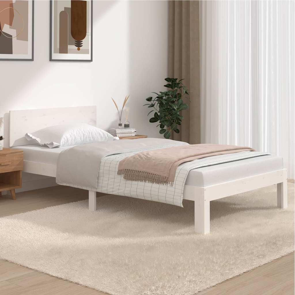 Vidaxl bedframe massief grenenhout wit 100x200 cm