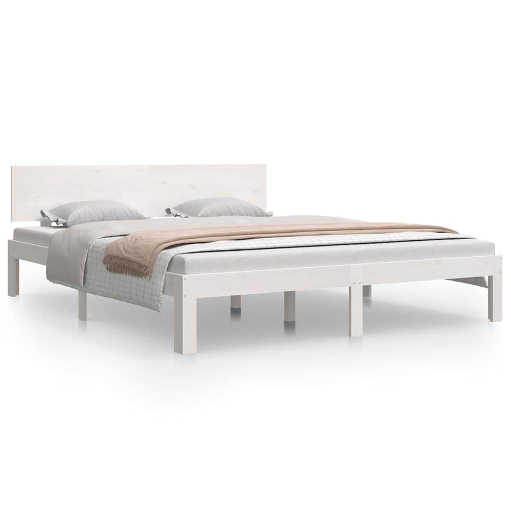 Vidaxl bedframe massief grenenhout wit 160x200 cm
