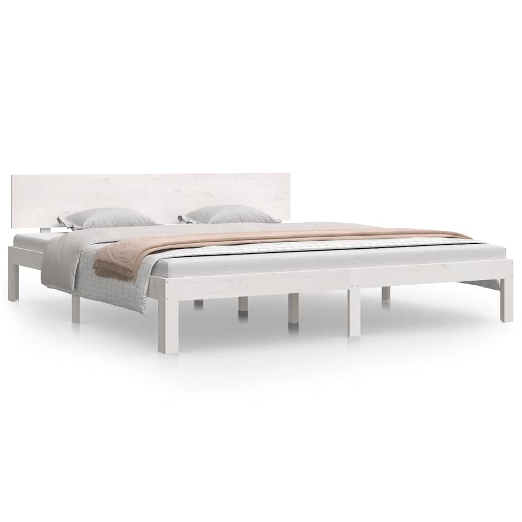 Vidaxl bedframe massief hout wit 180x200 cm