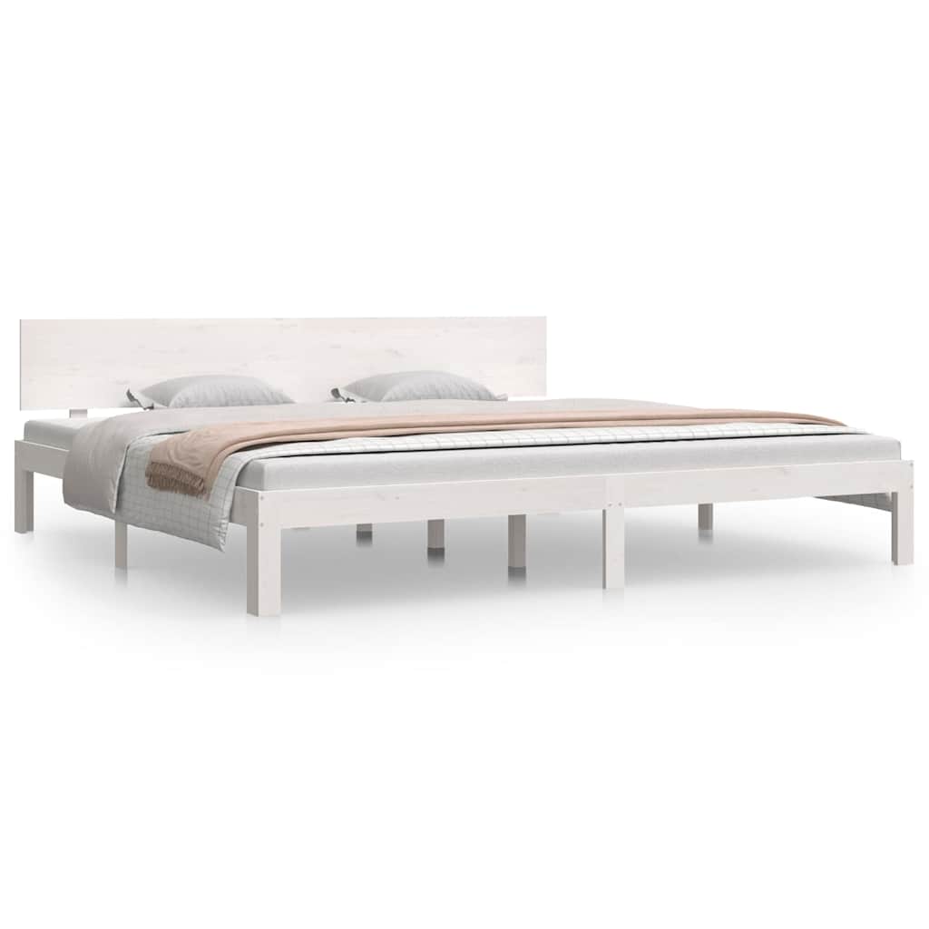 Vidaxl bedframe massief grenenhout wit 200x200 cm