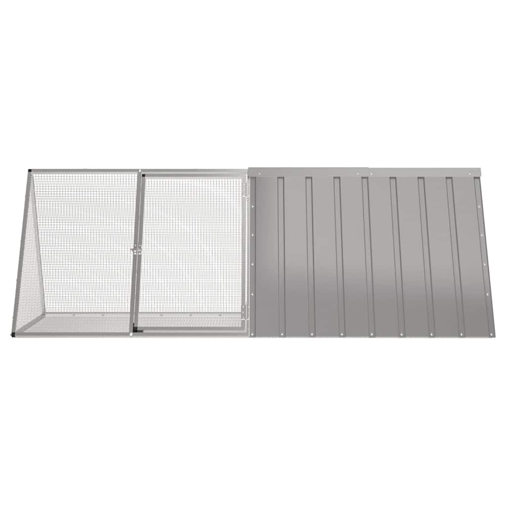 Vidaxl konijnenhok 201,5x80,5x71 cm gegalvaniseerd staal grijs
