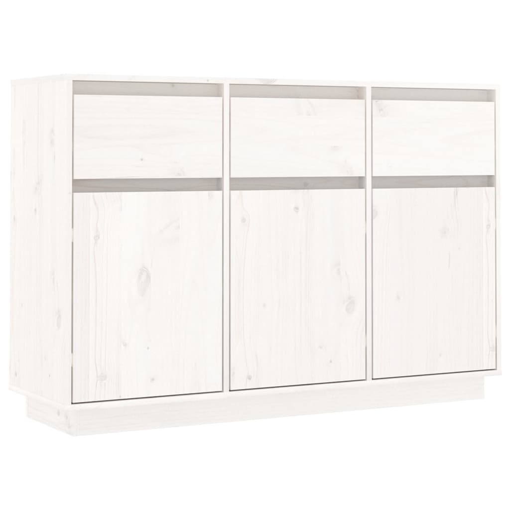 Vidaxl dressoir 110x34x75 cm massief grenenhout wit