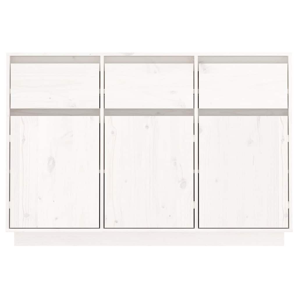 Vidaxl dressoir 110x34x75 cm massief grenenhout wit