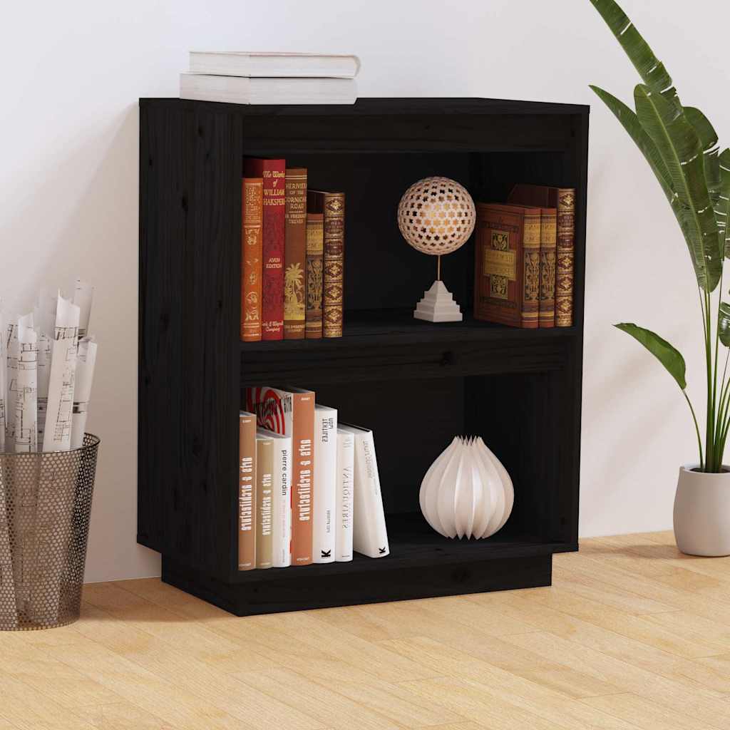Vidaxl wandkast 60x34x75 cm massief grenenhout zwart