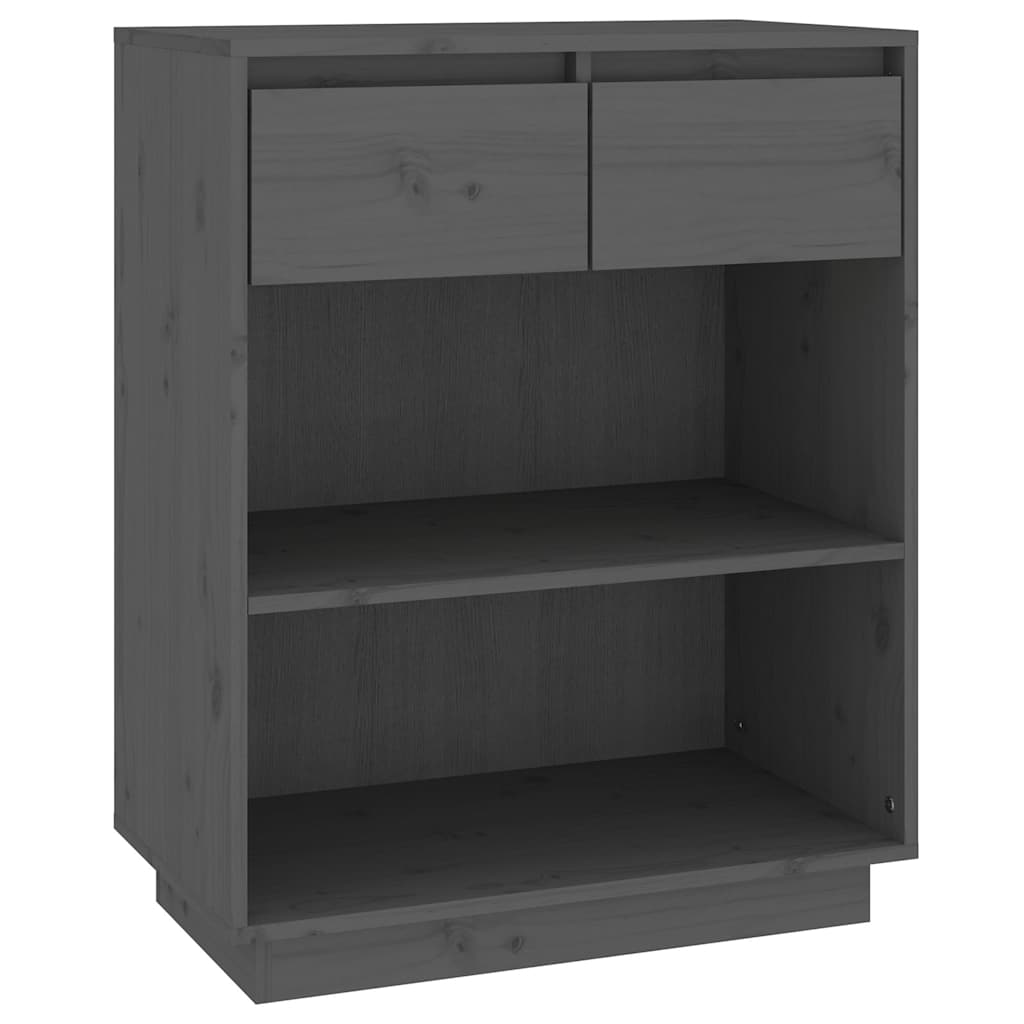 Vidaxl wandkast 60x34x75 cm massief grenenhout grijs