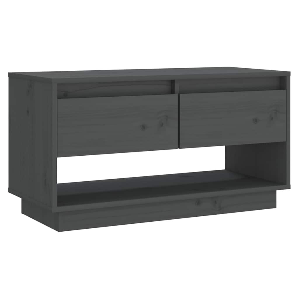 Vidaxl tv-meubel 74x34x40 cm massief grenenhout grijs