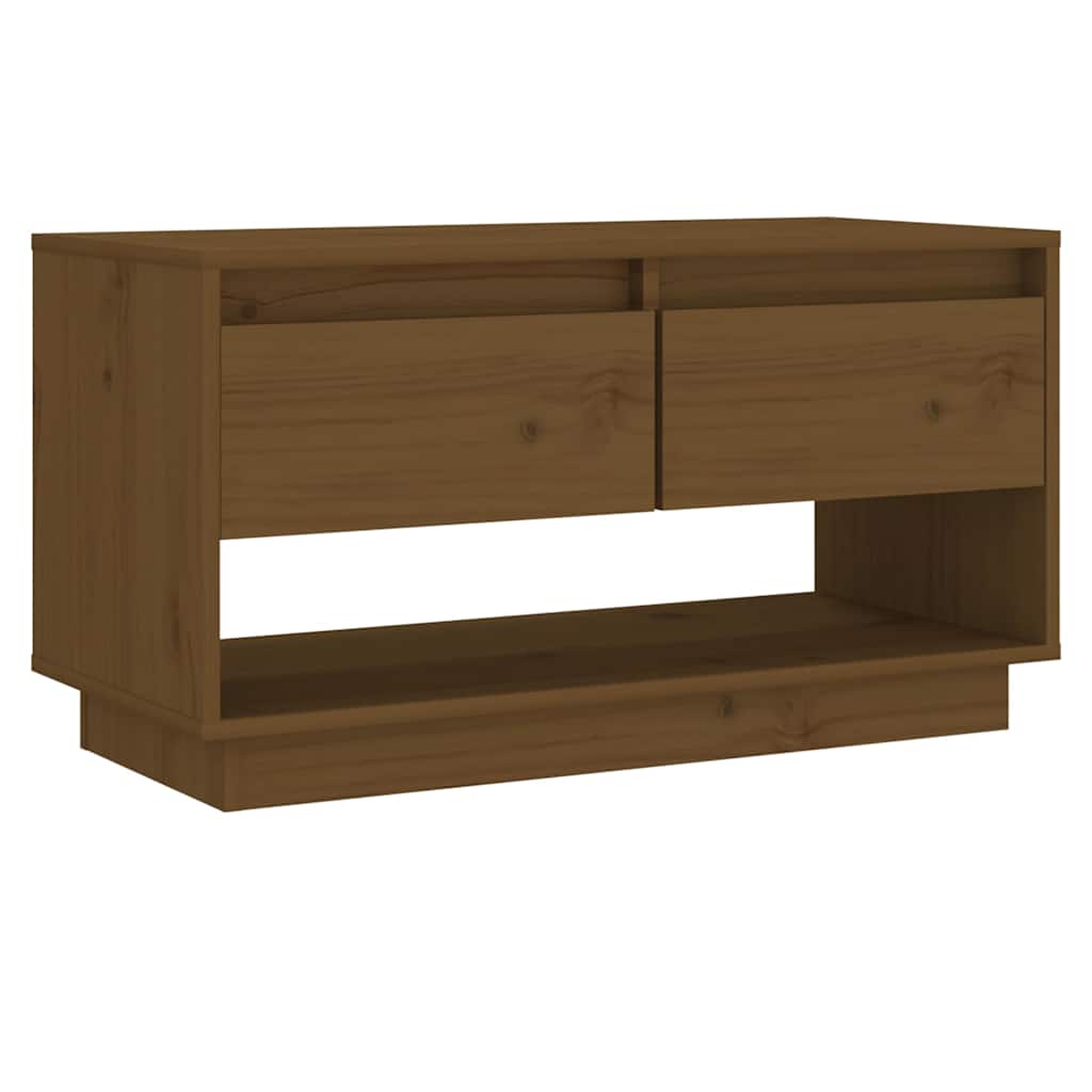 Vidaxl tv-meubel 74x34x40 cm massief grenenhout honingbruin