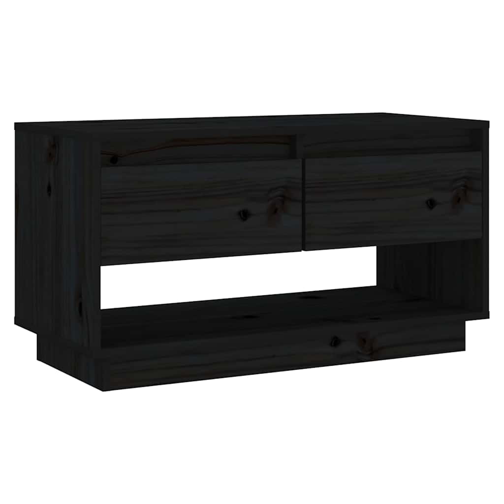 Vidaxl tv-meubel 74x34x40 cm massief grenenhout zwart