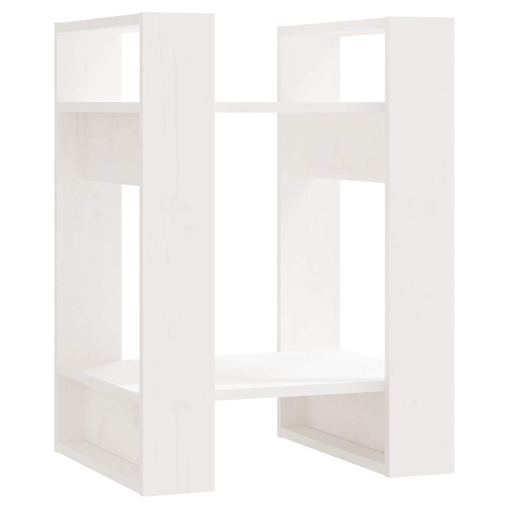 Vidaxl boekenkast kamerscherm 41x35x57 cm massief grenenhout wit