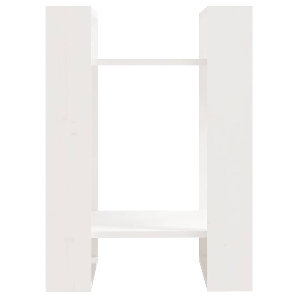 Vidaxl boekenkast kamerscherm 41x35x57 cm massief grenenhout wit