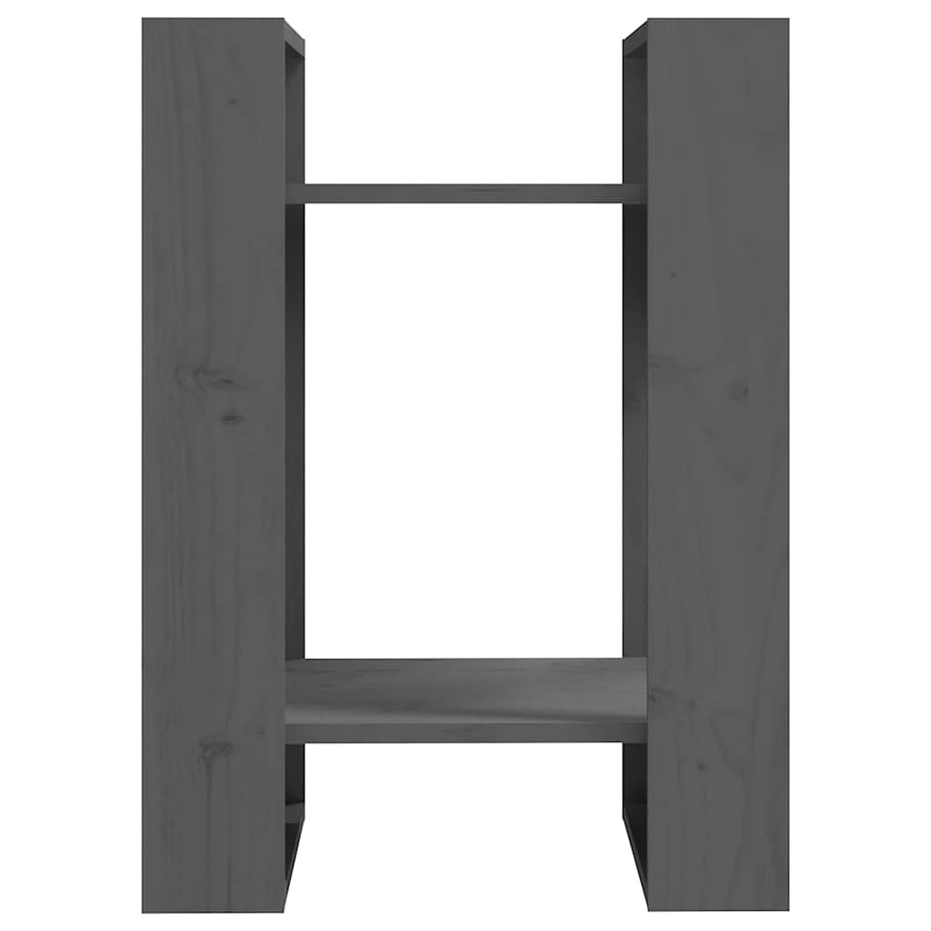 Vidaxl boekenkast kamerscherm 41x35x57 cm massief grenenhout grijs