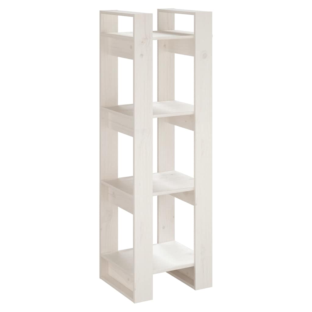 Vidaxl boekenkast kamerscherm 41x35x125 cm massief grenenhout wit