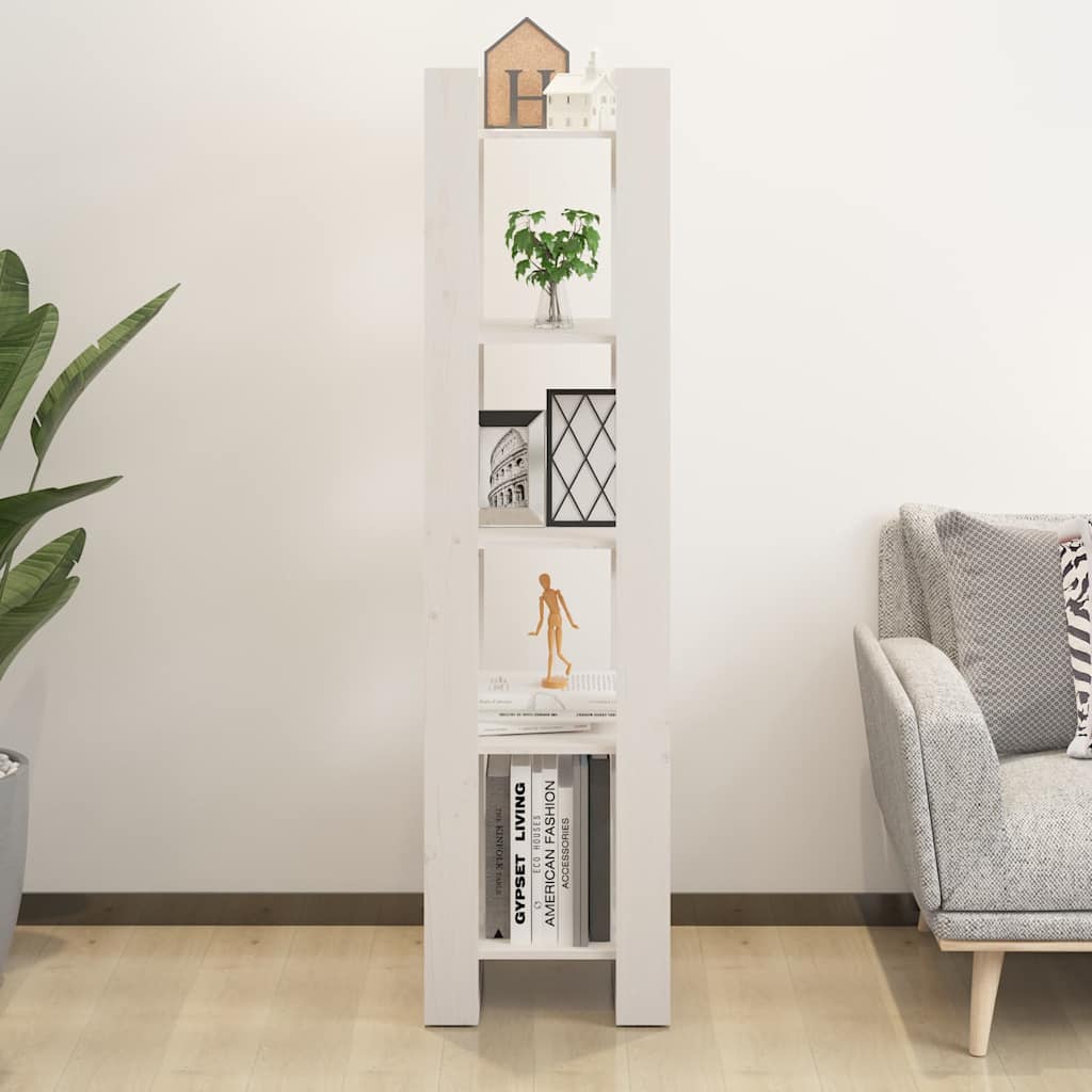 Vidaxl boekenkast kamerscherm 41x35x160 cm massief grenenhout wit