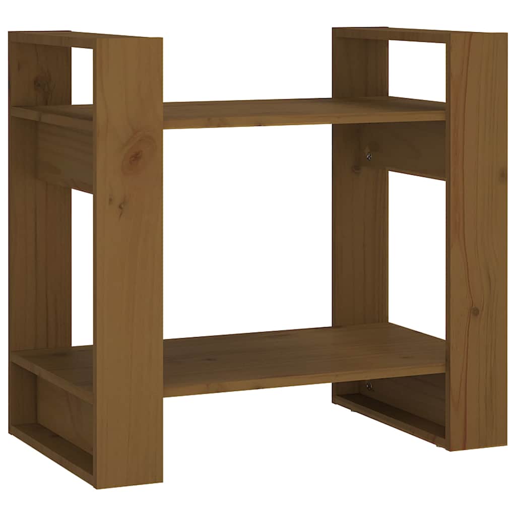 Vidaxl boekenkast kamerscherm 60x35x57 cm massief hout honingbruin