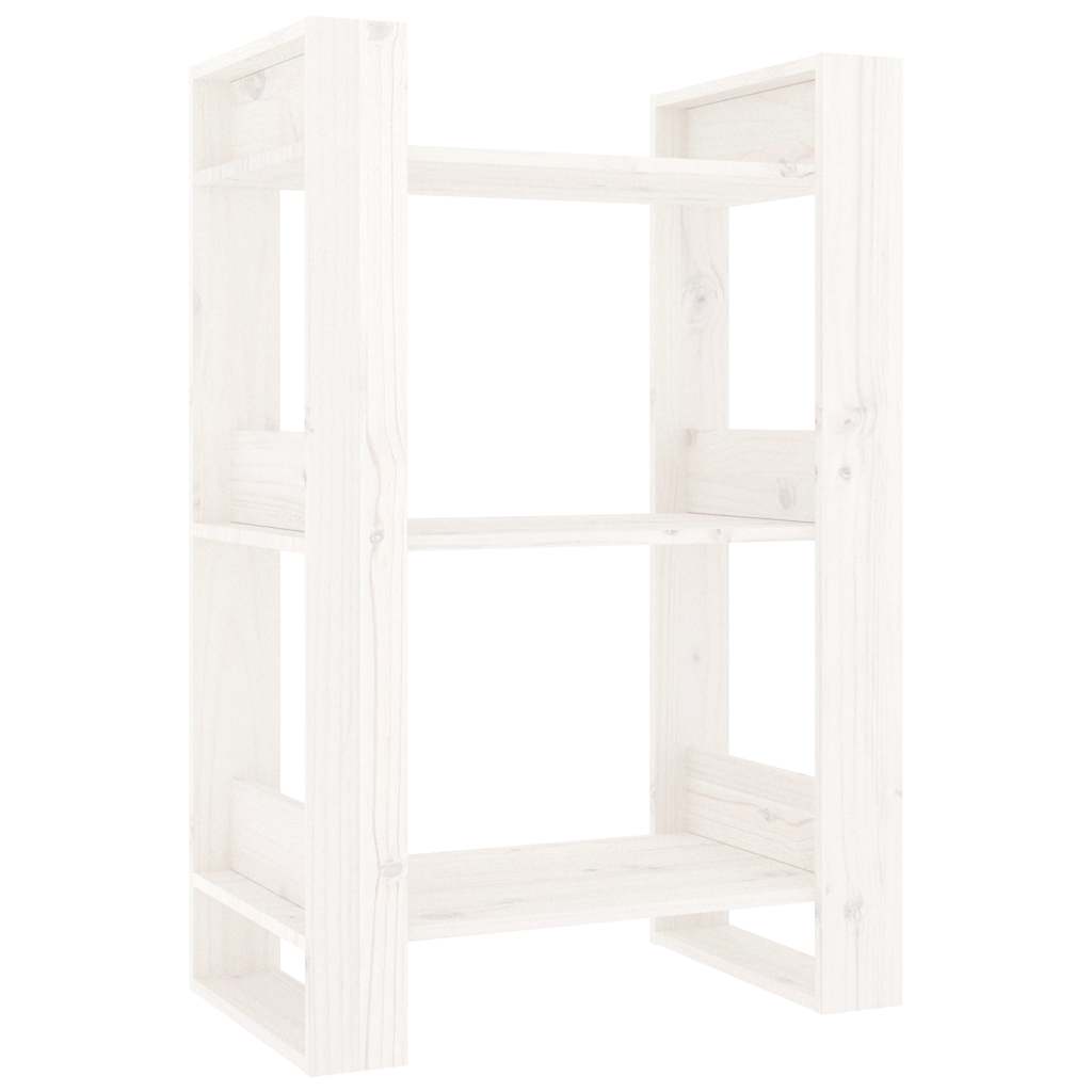 Vidaxl boekenkast kamerscherm 60x35x91 cm massief grenenhout wit