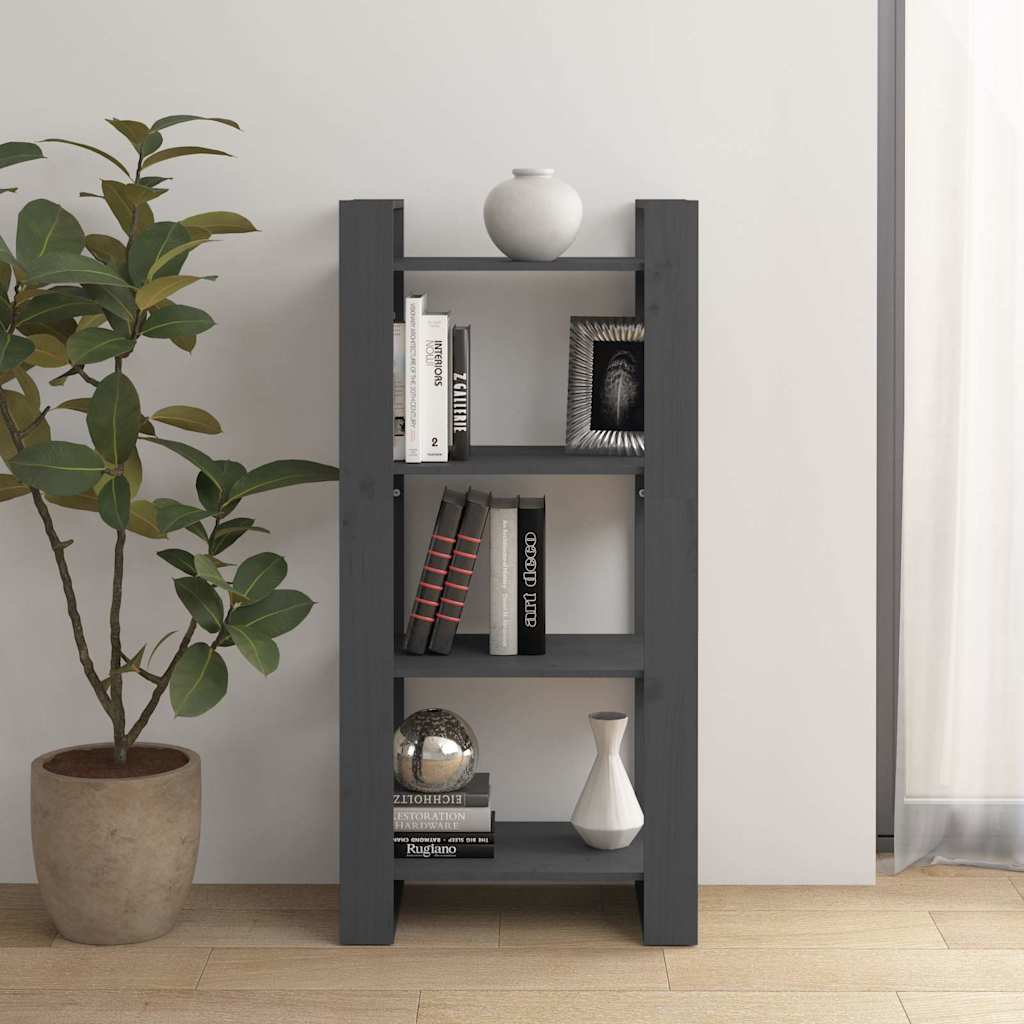 Vidaxl boekenkast kamerscherm 60x35x125 cm massief hout grijs