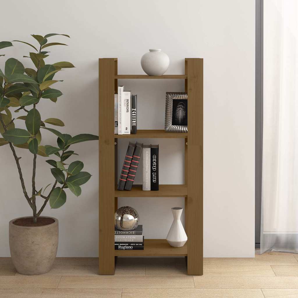Vidaxl boekenkast kamerscherm 60x35x125 cm massief hout honingbruin