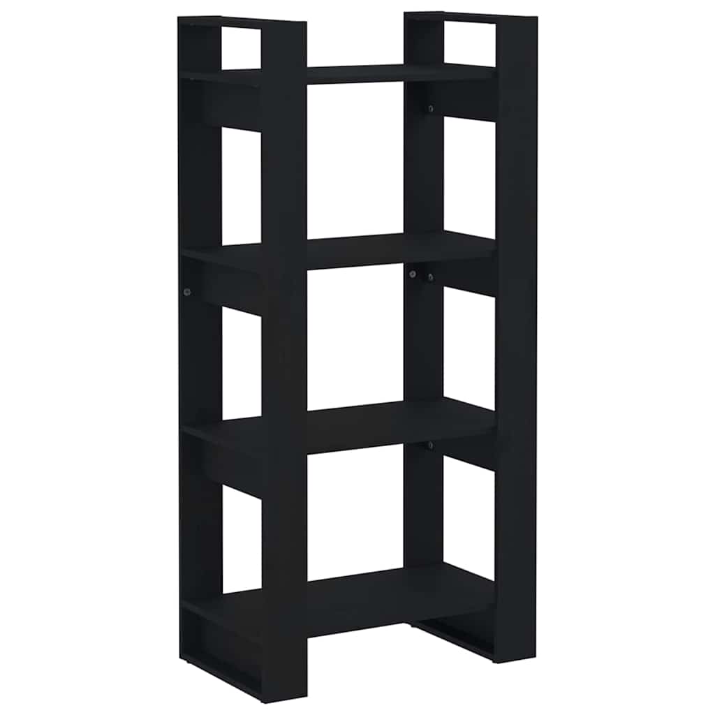 Vidaxl boekenkast kamerscherm 60x35x125 cm massief hout zwart