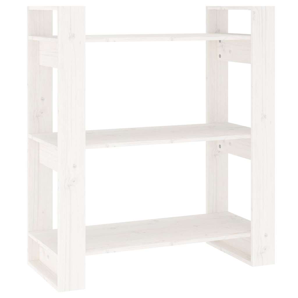 Vidaxl boekenkast kamerscherm 80x35x91 cm massief grenenhout wit