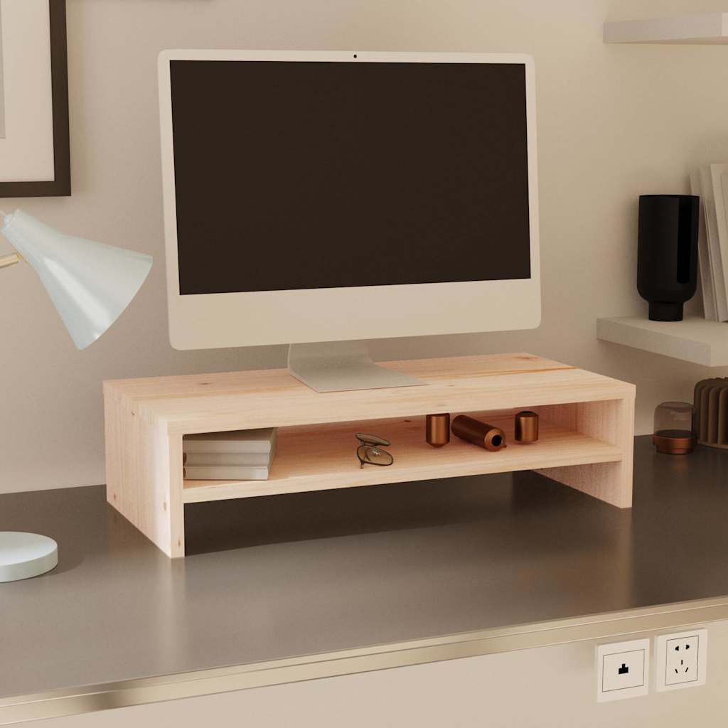 Vidaxl monitorstandaard 50x24x13 cm massief grenenhout