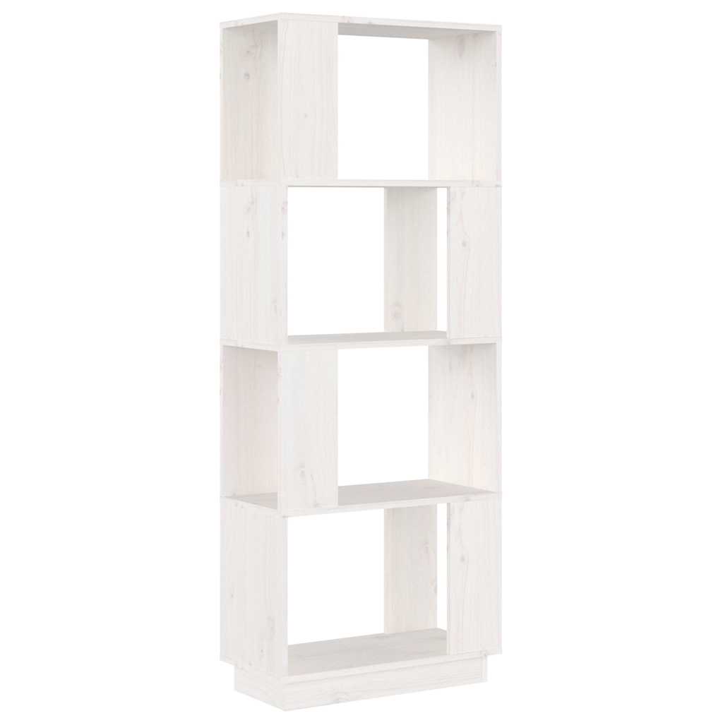 Vidaxl boekenkast kamerscherm 51x25x132 cm massief grenenhout wit