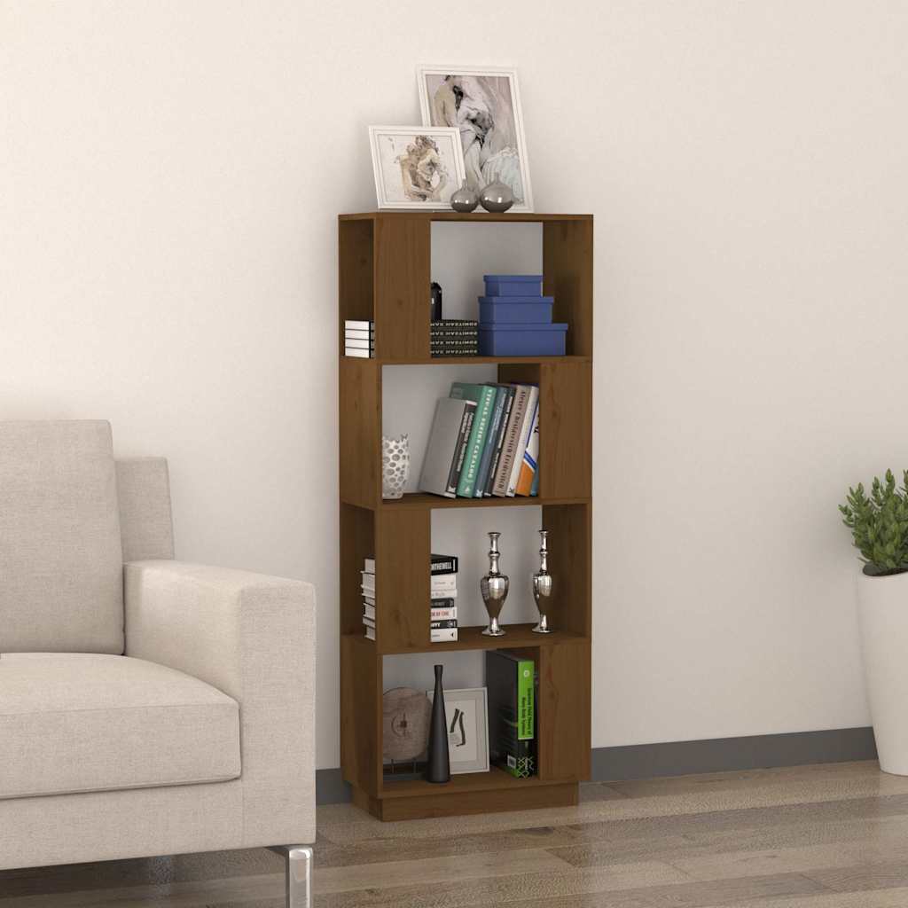 Vidaxl boekenkast kamerscherm 51x25x132 cm grenenhout honingbruin
