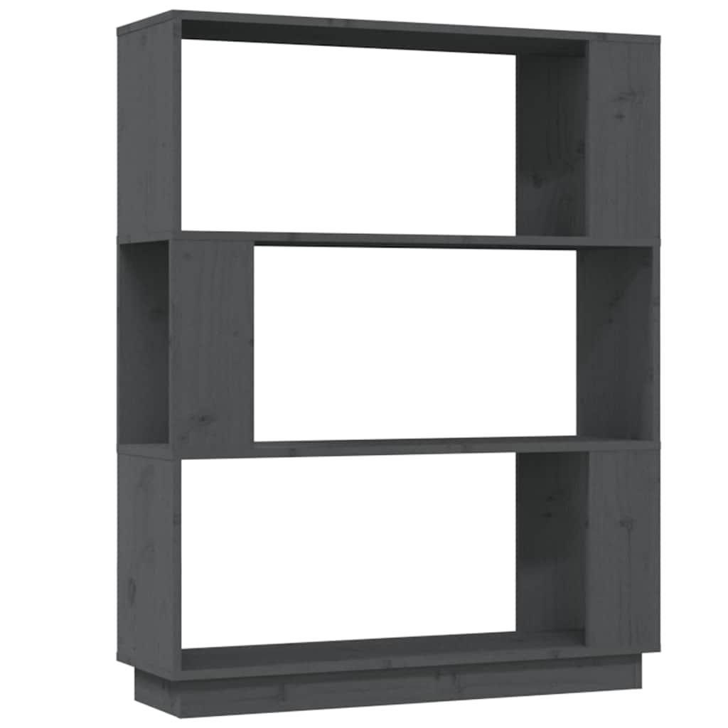 Vidaxl boekenkast kamerscherm 80x25x101 cm massief grenenhout grijs