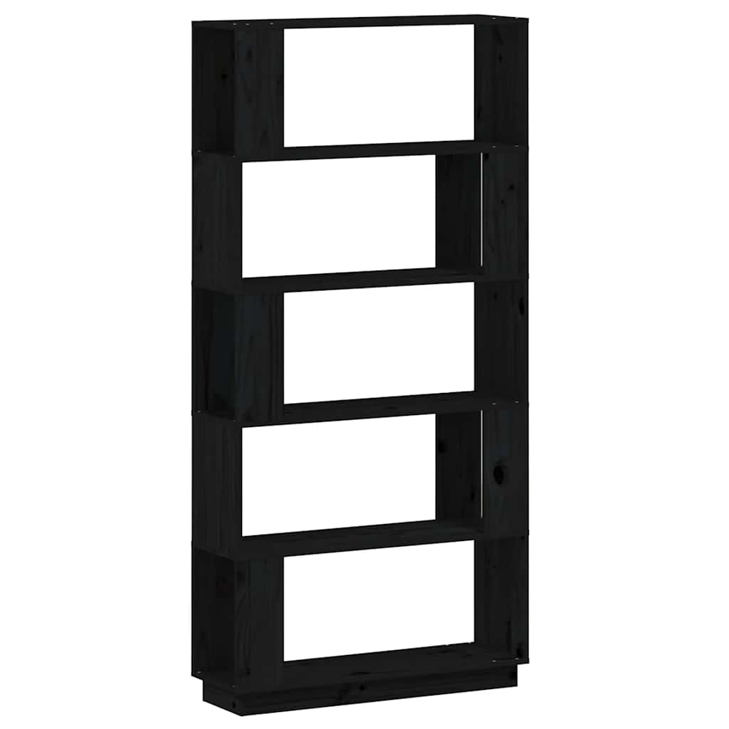 Vidaxl boekenkast kamerscherm 80x25x163,5 cm massief grenenhout zwart