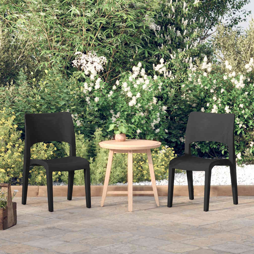 Vidaxl tuinstoelen 2 st polypropeen antraciet