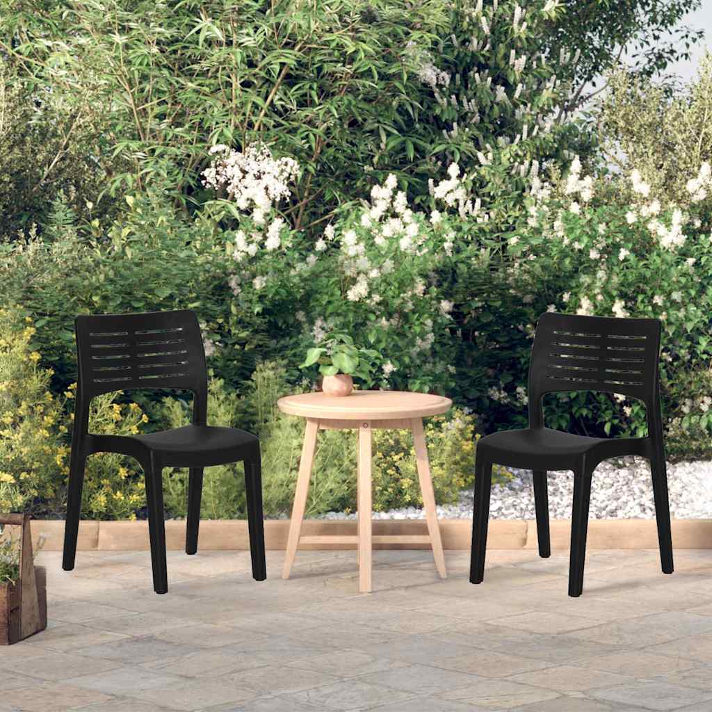 Vidaxl tuinstoelen 2 st polypropeen antracietkleurig