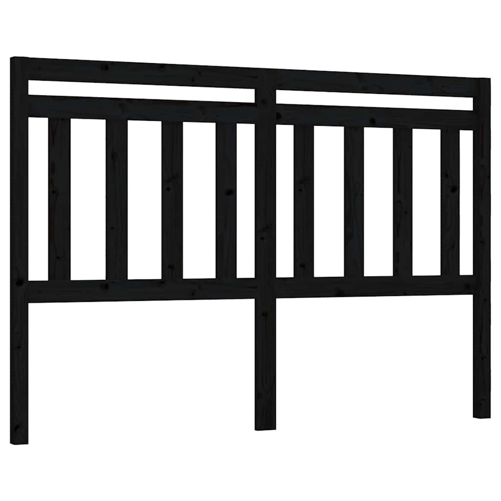 Vidaxl hoofdbord 126x4x100 cm massief grenenhout zwart
