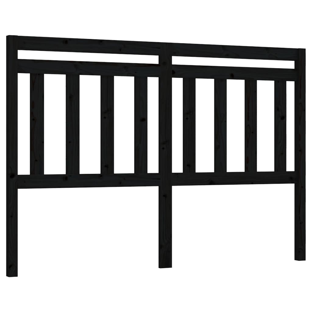 Vidaxl hoofdbord 146x4x100 cm massief grenenhout zwart