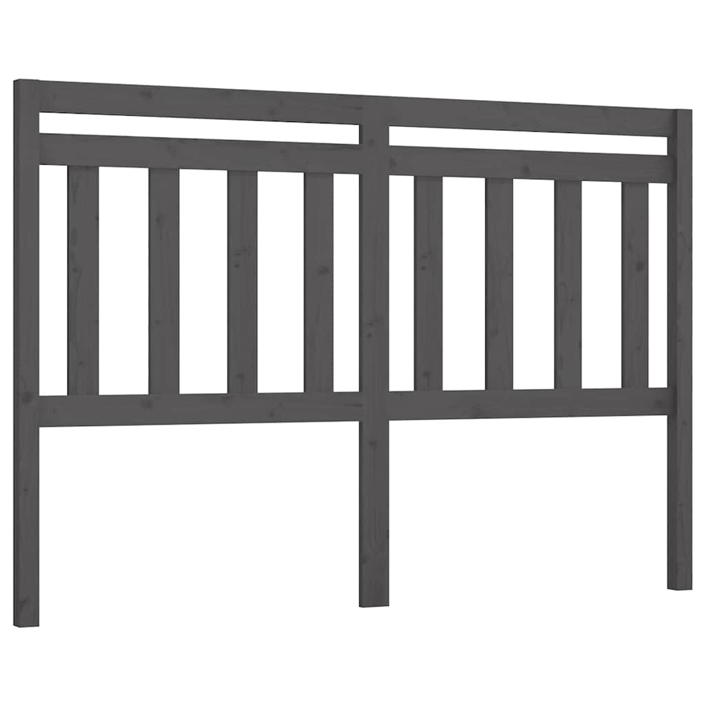 Vidaxl hoofdbord 166x4x100 cm massief grenenhout grijs