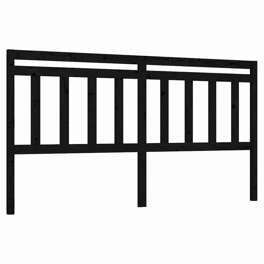 Vidaxl hoofdbord 186x4x100 cm massief grenenhout zwart
