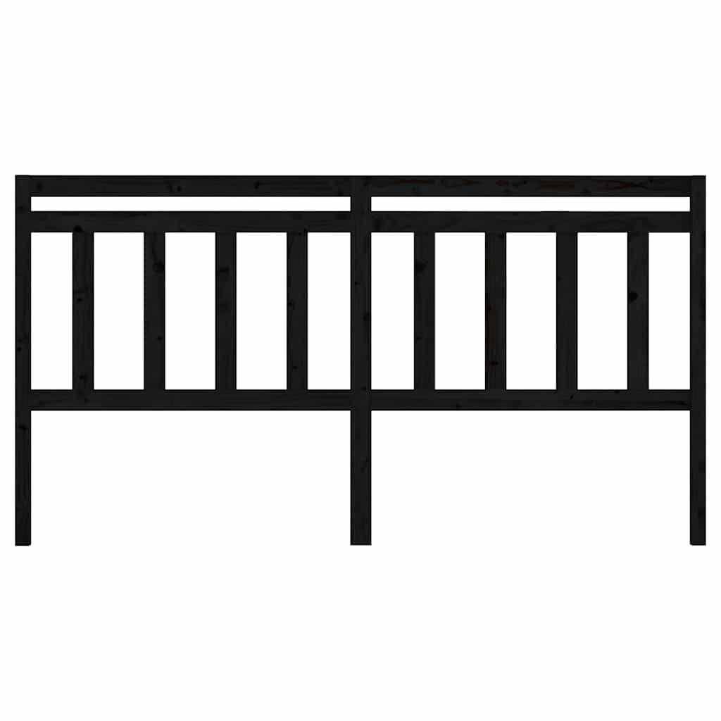 Vidaxl hoofdbord 186x4x100 cm massief grenenhout zwart